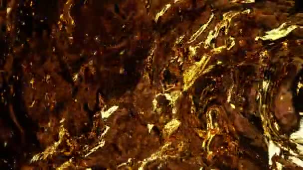 Super Slow Motion Shot Waving Golden Liquid Background Сайті 1000Fps — стокове відео