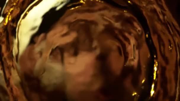 Super Slow Motion Shot Waving Golden Liquid Background 1000Fps Inglês — Vídeo de Stock