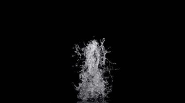 Super Slow Motion Shot of Real Water Splash Explosion from Isolated on Black at 1000fps. Filmed on high speed cinema camera in 4k..