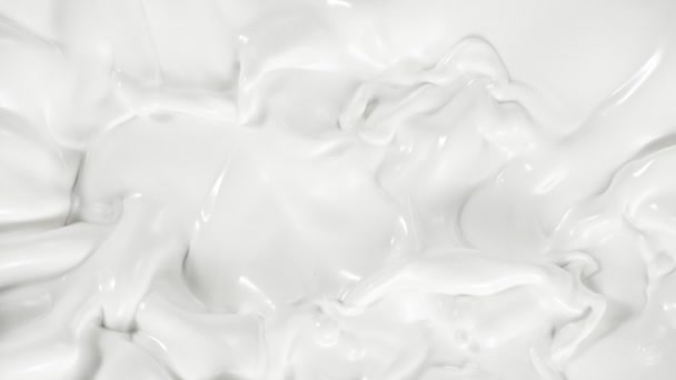 Super Slow Motion Shot Swirling Fresh Milky Liquid Prędkością 1000 — Wideo stockowe