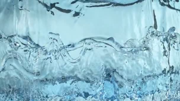 Супер Повільний Постріл Чистої Хвилі Води Світло Блакитному Тлі Швидкістю — стокове відео