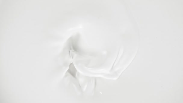 Super Slow Motion Shot Swirling Fresh Milky Liquid Prędkością 1000 — Wideo stockowe