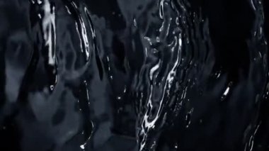 Süper Yavaş Çekim: Dalgalanan Koyu Mavi Su Yüzeyi 1000fps Yüksek Hız Sinema Kamerası, 4K.