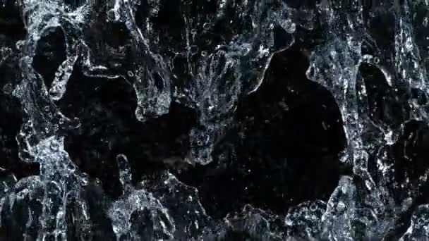 Super Slow Motion Shot Clear Water Wave Splash Izolowane Czarnym — Wideo stockowe