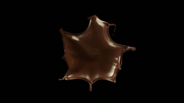 Super Slow Motion Shot Real Chocolate Splash Flying Camera Isolated — Video