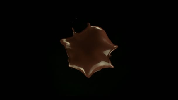 Super Slow Motion Skott Real Chocolate Splash Flying Mot Kameran — Stockvideo
