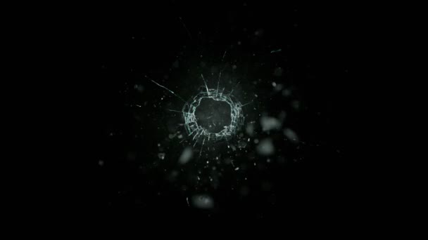 Super Slow Motion Shot Dari Real Bullet Glass Break Terisolasi — Stok Video