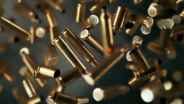 Super Slow Motion Shot Použité Real Gun Bullets Flying Camera — Stock video
