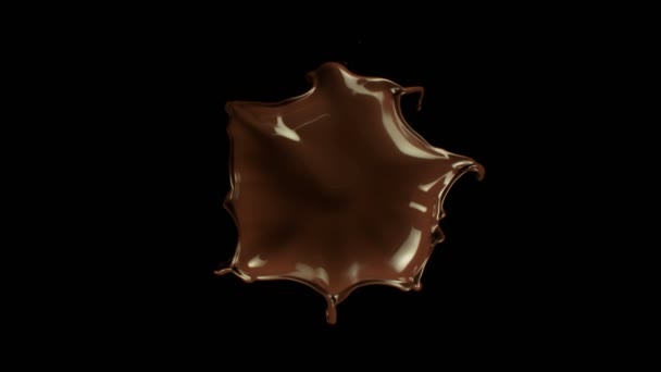 真正的巧克力飞溅的超级慢镜头以1000Fps的速度飞向被黑色隔离的相机 用高速电影摄影机拍摄 — 图库视频影像