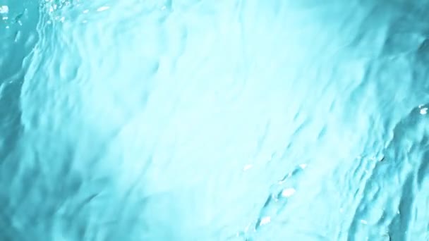 Super Slow Motion Abstract Shot Waving Blue Clear Water Surface — Video Stock