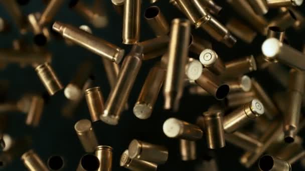 Super Slow Motion Shot Použité Real Gun Bullets Flying Camera — Stock video