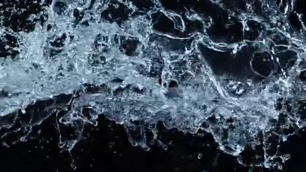 Super Slow Motion Shot Big Water Splashes 2000Fps Isolated Black — Stock Video
