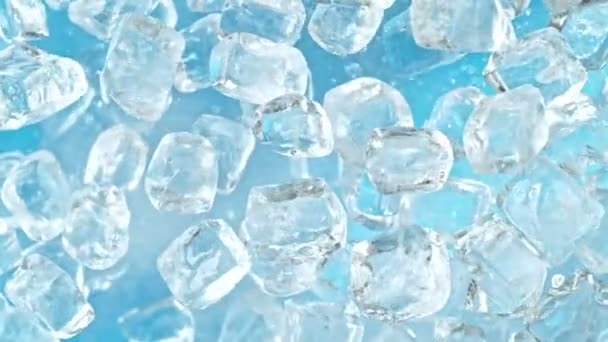 Super Slow Motion Shot Ice Cubes Explosion Kierunku Kamery Prędkością — Wideo stockowe
