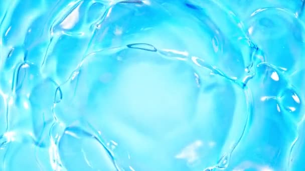 波浪浅蓝色液体表面以1000Fps的速度超慢速运动 用高速电影摄影机拍摄 — 图库视频影像