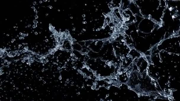 Super Slow Motion Shot Water Splash 2000Fps Isolated Black Background — Stock Video
