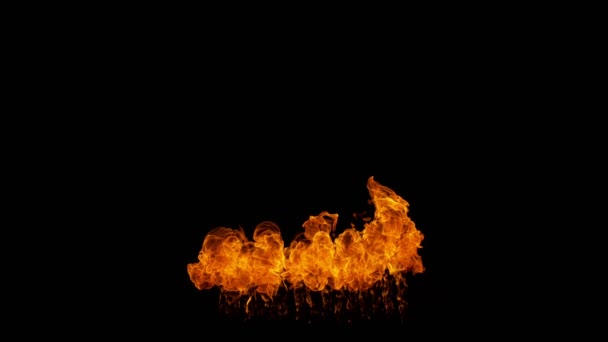 Super Lent Coup Feu Explosion Flamme Isolé Sur Fond Noir — Video
