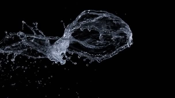 Super Slow Motion Shot Water Splashe 2000Fps Isolado Fundo Preto — Vídeo de Stock