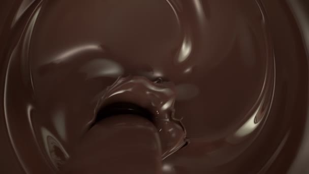Super Slow Motion Shot Van Gieten Spatten Gesmolten Chocolade 1000Fps — Stockvideo