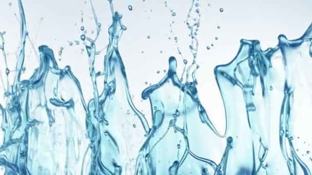 Super Slow Motion Shot Splashing Blue Gel Liquid Izolowany Białym — Wideo stockowe
