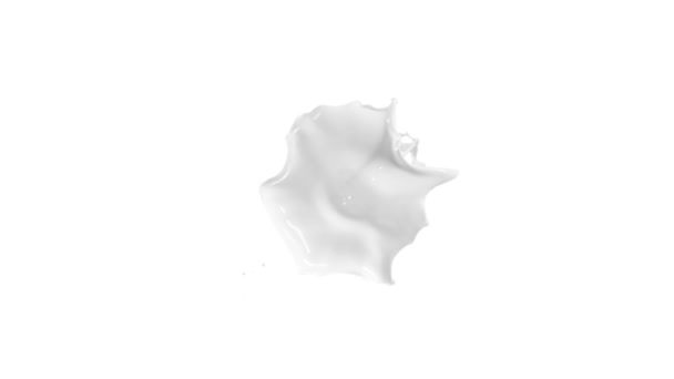 Süper Yavaş Hareketli Süt Sıçratma Çekimi Beyazlar 1000Fps Izole Edilmiş — Stok video