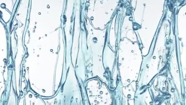 Super Slow Motion Shot Splashing Blue Gel Liquid Μονωμένο Λευκό — Αρχείο Βίντεο