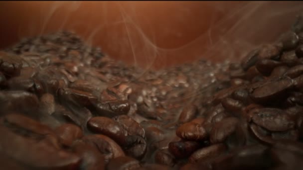 Σούπερ Αργή Κίνηση Slider Shot Του Roasting Κόκκους Καφέ Και — Αρχείο Βίντεο