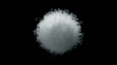 Süper Yavaş Çekim Yuvarlak Duman Patlaması Siyah Kamera 'ya doğru 1000fps' de izole edildi. Yüksek Hız Sinema Kamerası, 4K.