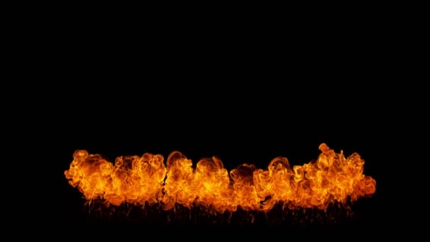 Super Slow Motion Shot Flame Explosie Geïsoleerd Zwarte Achtergrond Met — Stockvideo