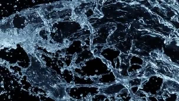 Super Slow Motion Shot Water Splash 2000Fps Isolated Black Background — Stock Video