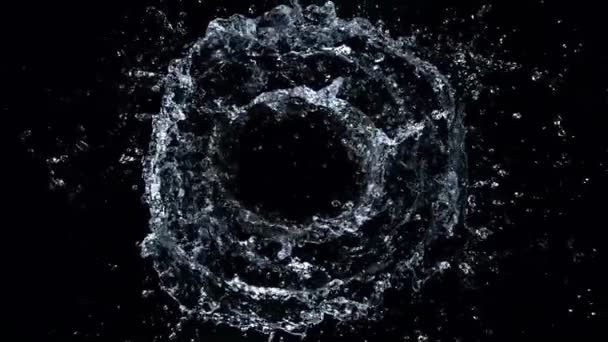 Super Slow Motion Shot Rotating Water Ring Moving Camera 1000Fps — Stock Video