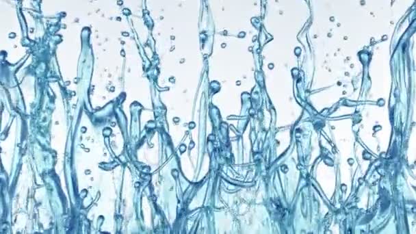 Super Slow Motion Shot Splashing Blue Gel Liquid Μονωμένο Λευκό — Αρχείο Βίντεο