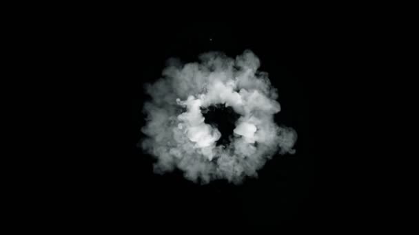 以1000Fps的速度向被隔离在黑暗中的相机发射了超慢运动的圆形烟雾爆炸 用高速电影摄影机拍摄 — 图库视频影像