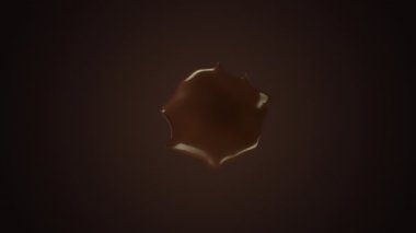 Süper Yavaş Çekim Gerçek Çikolata Sıçrayan Uçan Kameralar 1000fps 'de, Siyahta İzole Edildi. Yüksek Hız Sinema Kamerası, 4k.