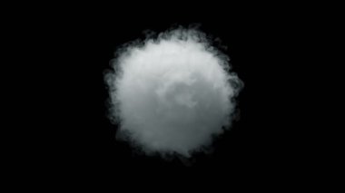 Süper Yavaş Çekim Yuvarlak Duman Patlaması Siyah Kamera 'ya doğru 1000fps' de izole edildi. Yüksek Hız Sinema Kamerası, 4K.