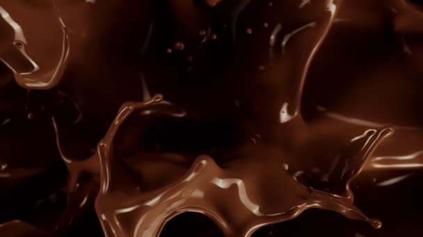 Super Ralenti Prise Vue Éclaboussures Fond Chocolat Fondu 1000 Ips — Video