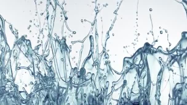 Super Slow Motion Shot Splashing Blue Gel Liquid Elszigetelt Fehér — Stock videók