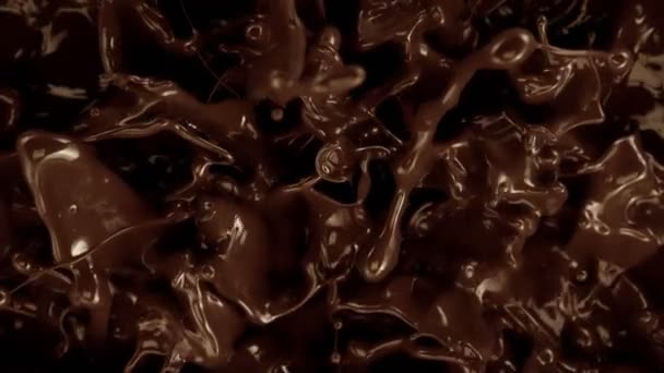 Super Slow Motion Shot Splashing Olvadt Csokoládé 1000 Fps Fényképezte — Stock videók