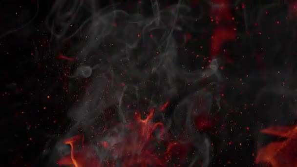 Super Slow Motion Shot Flames Smoke Sparks Aislado Sobre Fondo — Vídeo de stock