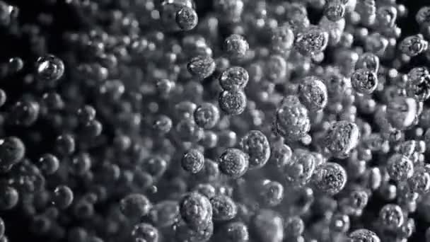 Super Slow Motion Makro Shot Various Bubbles Wznoszące Się Kierunku — Wideo stockowe