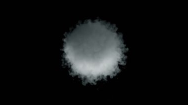 Süper Yavaş Çekim Yuvarlak Duman Patlaması Siyah Kamera 'ya doğru 1000fps' de izole edildi. Yüksek Hız Sinema Kamerası, 4K.