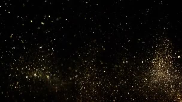 Супер Повільний Рух Святковий Золотий Блиск Фону 1000 Кадрів Секунду — стокове відео