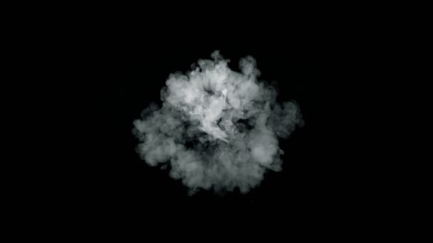 Super Slow Motion Skott Smoke Explosion Mot Kameran Isolerad Svart — Stockvideo