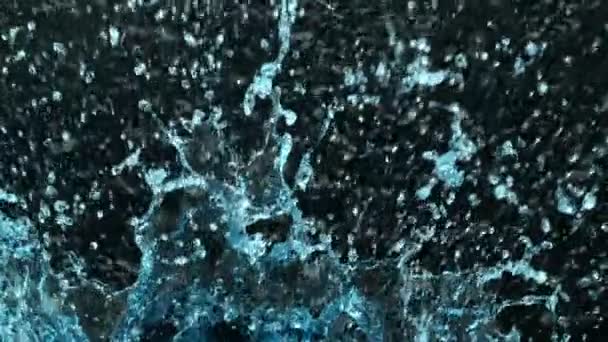 Super Slow Motion Closeup Shot Water Splashing Black Background 1000Fps — Stock Video