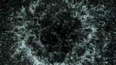 Süper Yavaş Çekim Kapanış Çekimi. Kara Arkaplan 'a 1000 fps hızla su sıçratma. Yüksek Hız Sinema Kamerası, 4K.