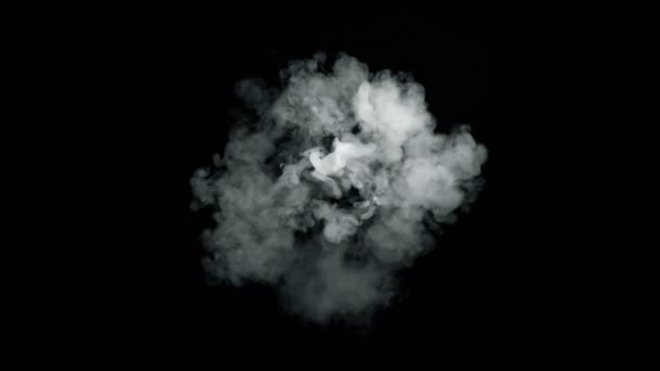 Super Langsom Bevægelse Shot Smoke Eksplosion Mod Kamera Isoleret Black – Stock-video