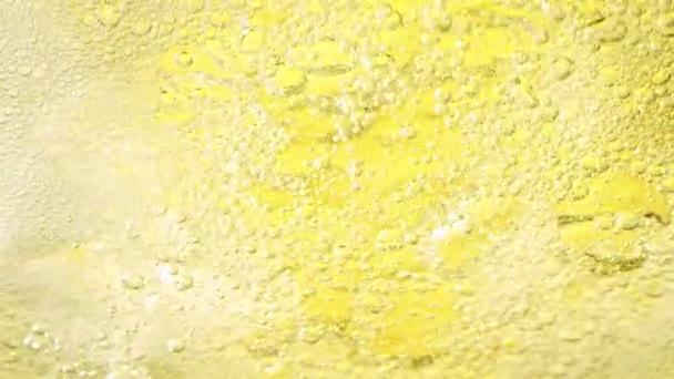 Super Slow Motion Skott Bubblande Gul Lemonad Abstrakt Bakgrund 1000Fps — Stockvideo