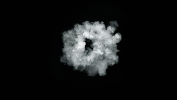Super Slow Motion Shot Smoke Explosion Kierunku Kamery Odizolowanej Czarno — Wideo stockowe