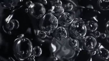 Süper Yavaş Çekim Makro Çekim Çeşitli Kabarcık Arkaplanı, 1000fps. Yüksek hızlı sinema kamerasıyla çekildi, 4K.