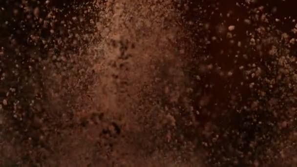 Super Slow Motion Shot Side Cocoa Powder Explosion 1000Fps Filmado — Vídeo de Stock