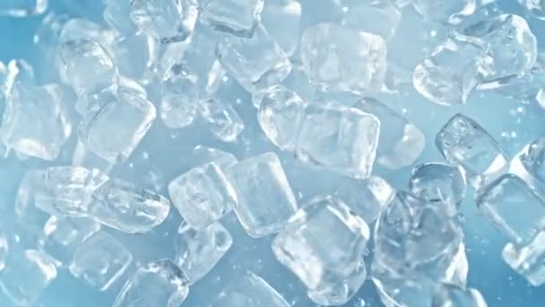 Super Slow Motion Shot Ice Cubes Flying Camera 1000Fps Natočeno — Stock video